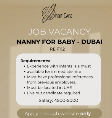 Babysitter Job in UAE 2026–27